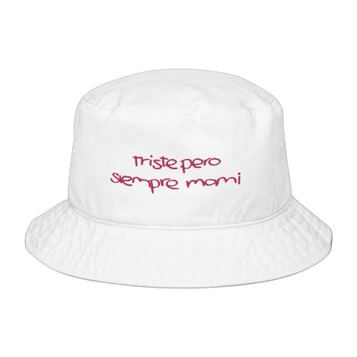 white bucket hat