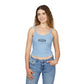 menos triste mas mami baby blue tank