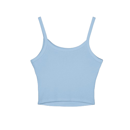 menos triste mas mami baby blue tank