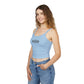 menos triste mas mami baby blue tank